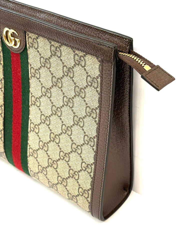 GUCCI GG SUPREME OPHIDIA CLUTCH