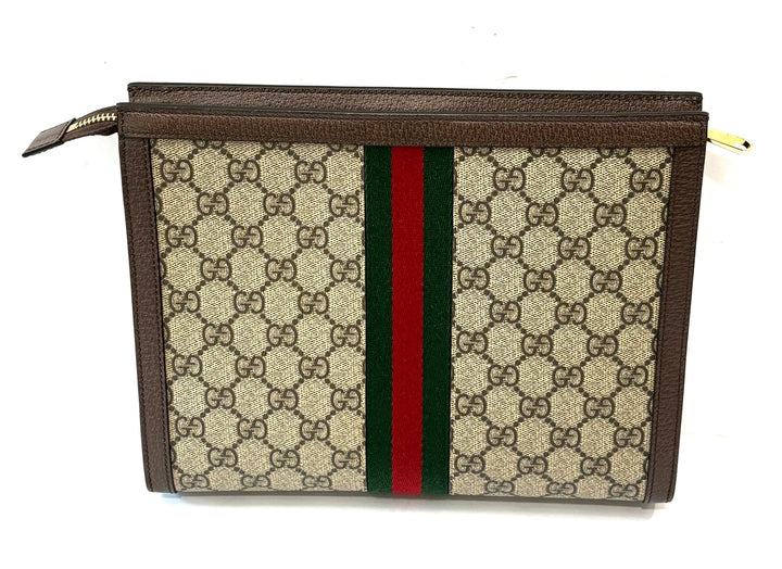 GUCCI GG SUPREME OPHIDIA CLUTCH