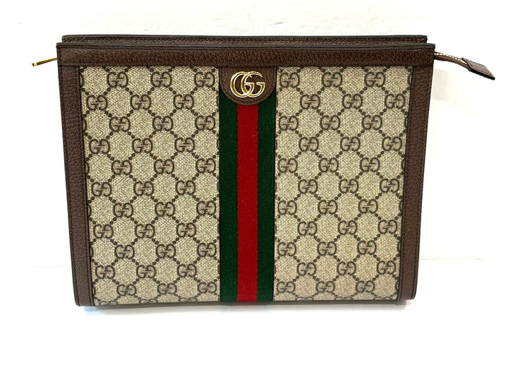 GUCCI GG SUPREME OPHIDIA CLUTCH