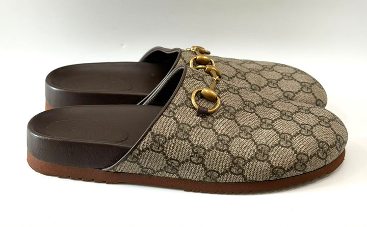 GUCCI GG SUPREME HORSEBIT MULES