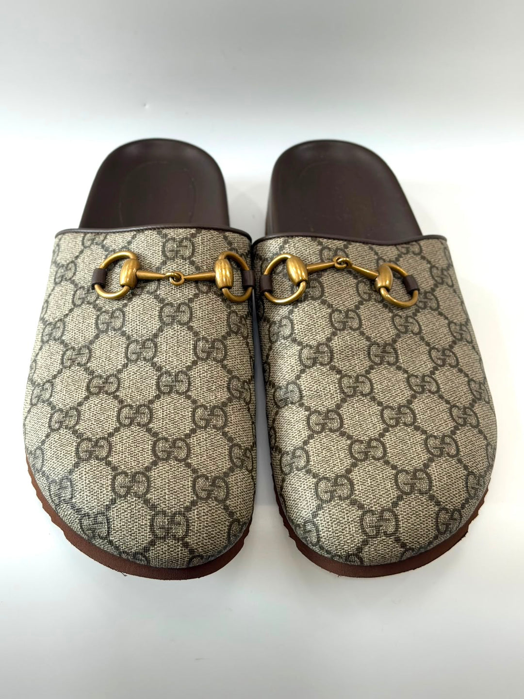 GUCCI GG SUPREME HORSEBIT MULES