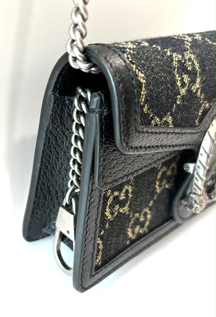 GUCCI DENIM GG MONOGRAM SUPER MINI DIONYSUS SHOULDER BAG
