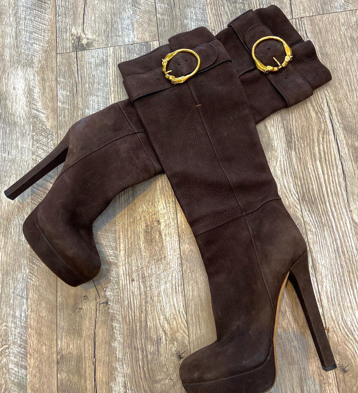 GUCCI JOSEPHINE PLATFORM KNEE-HIGH BOOTS