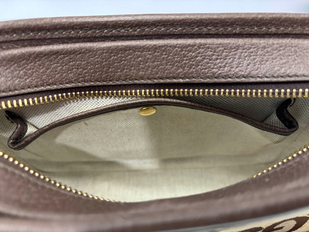 GUCCI JUMBO GG CANVAS &amp; LEATHER MINI CAMERA CROSSBODY BAG