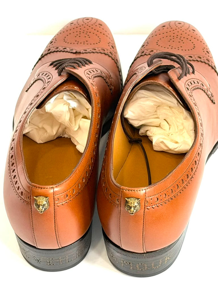 GUCCI REVEILLE AMOUR WINGTIP CALFSKIN LEATHER BROGUE OXFORDS