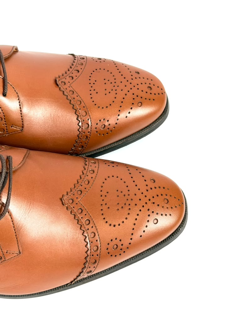 GUCCI REVEILLE AMOUR WINGTIP CALFSKIN LEATHER BROGUE OXFORDS