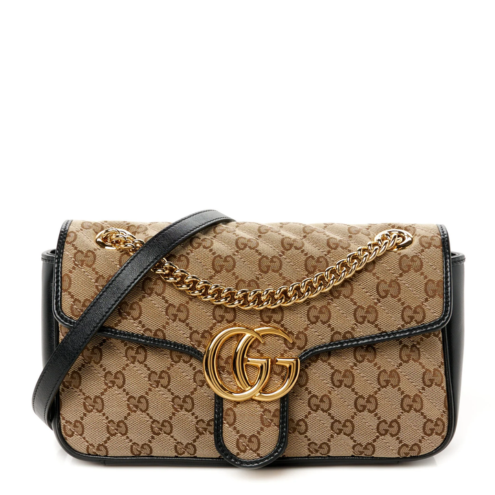 GUCCI MONOGRAM MATELASSE DIAGONAL SMALL GG MARMONT SHOULDER BAG