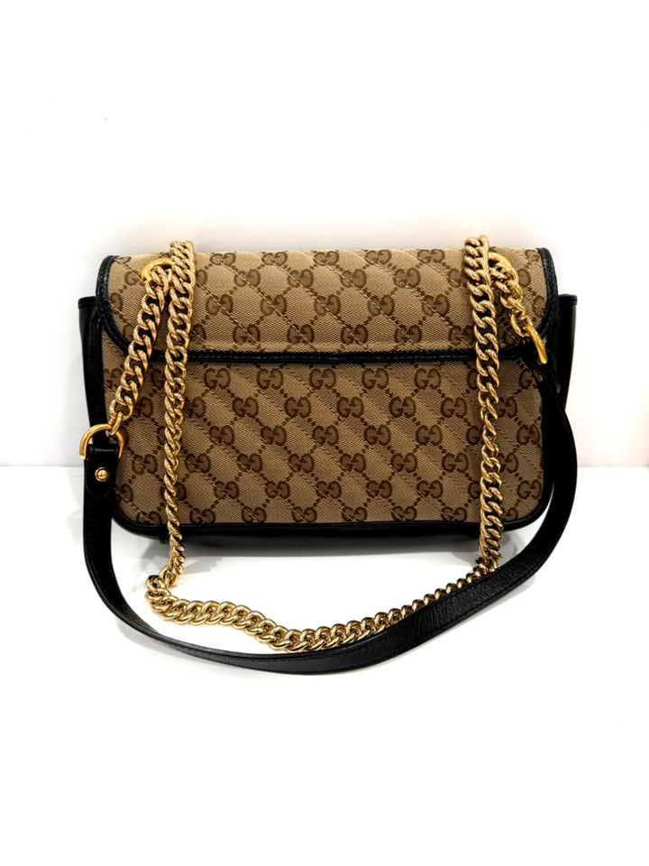 GUCCI MONOGRAM MATELASSE DIAGONAL SMALL GG MARMONT SHOULDER BAG