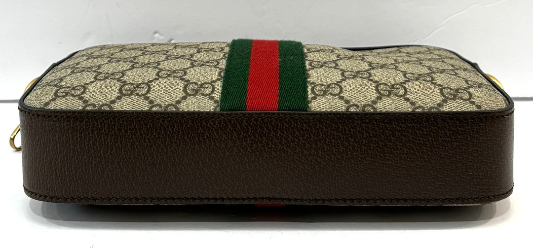 GUCCI OPHIDIA GG SUPREME WEB CANVAS MEDIUM SHOULDER BAG