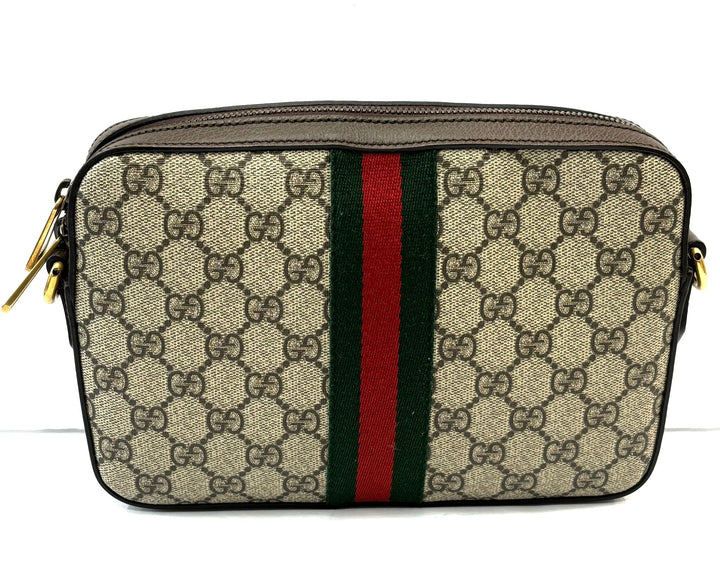 GUCCI OPHIDIA GG SUPREME WEB CANVAS MEDIUM SHOULDER BAG