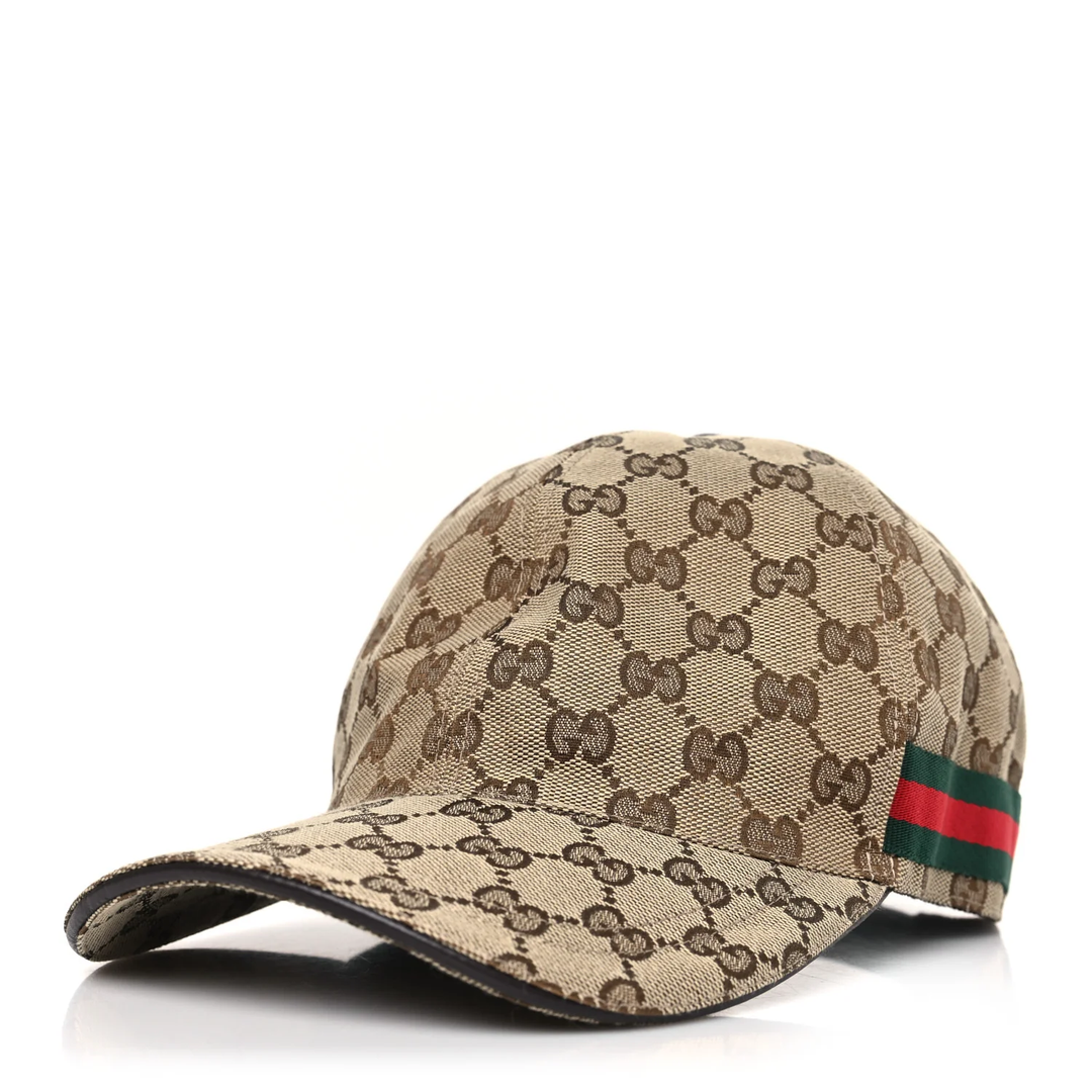 GUCCI GG CANVAS MONOGRAM WEB BASEBALL HAT