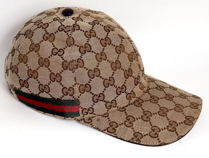 GUCCI GG CANVAS MONOGRAM WEB BASEBALL HAT