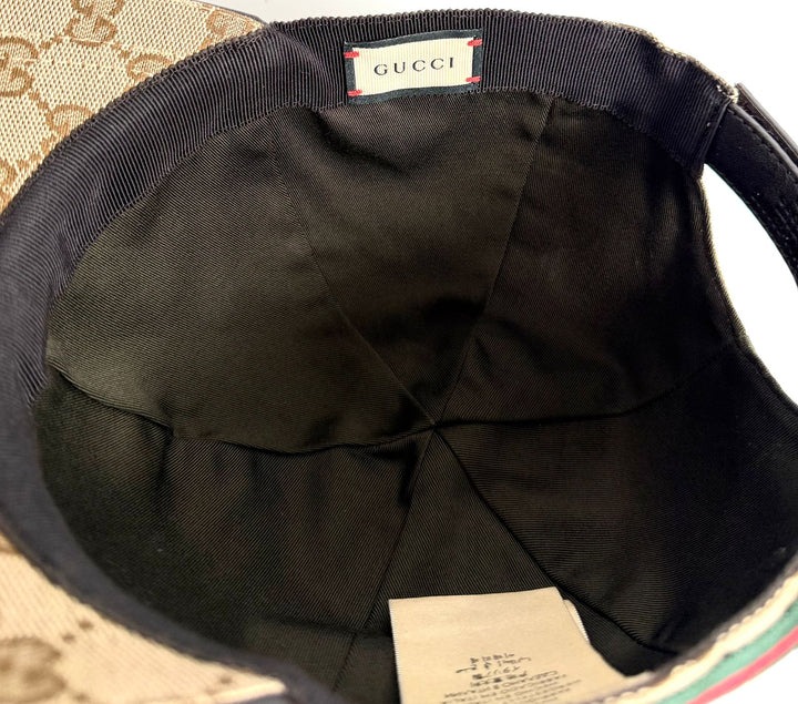 GUCCI GG CANVAS MONOGRAM WEB BASEBALL HAT