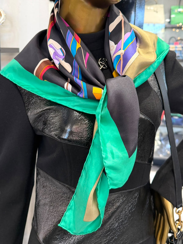 GUCCI ROWING PRINT SILK SCARF
