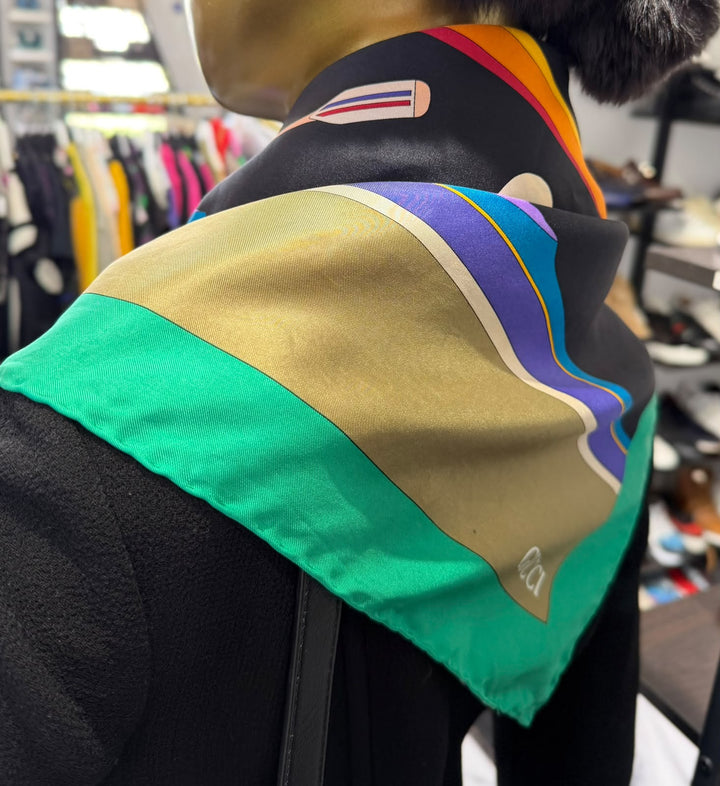 GUCCI ROWING PRINT SILK SCARF