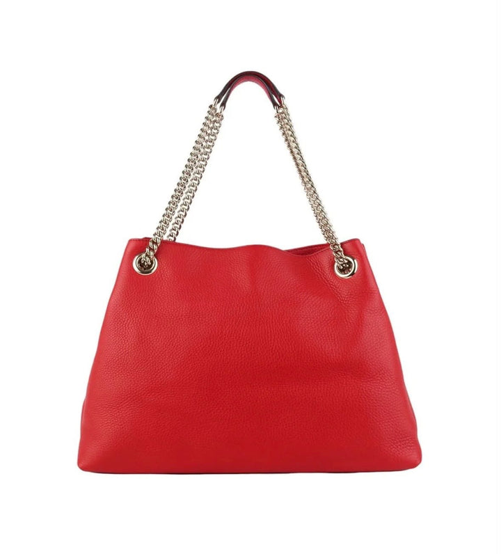 GUCCI PEBBLED CALFSKIN MEDIUM SOHO TASSEL CHAIN BAG