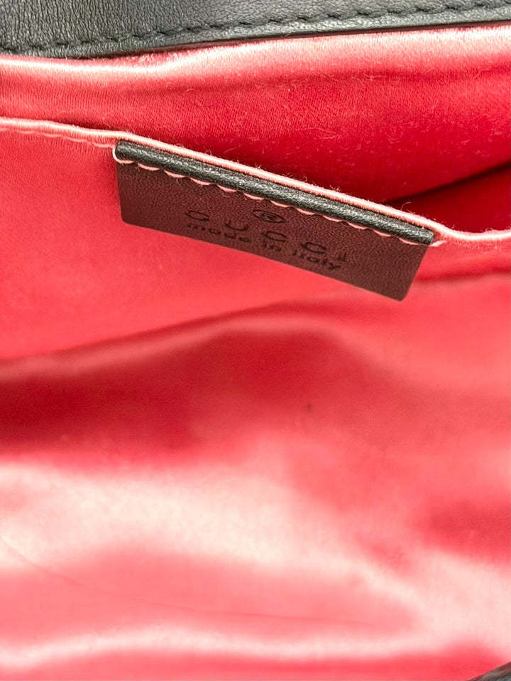 GUCCI VELVET MATELASSE MINI GG MARMONT SHOULDER BAG