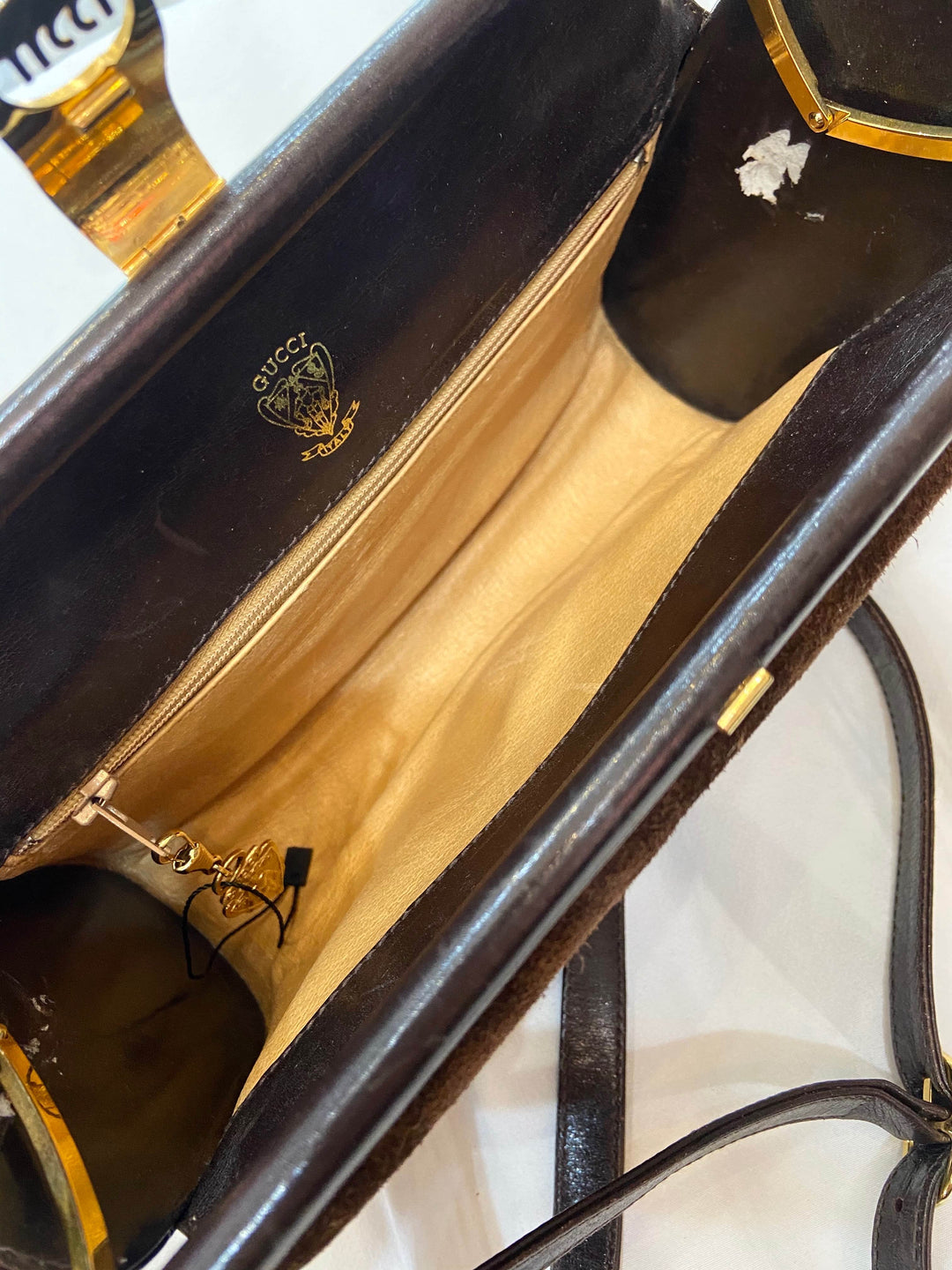 GUCCI VINTAGE BROWN SHADE SHOULDER BAG