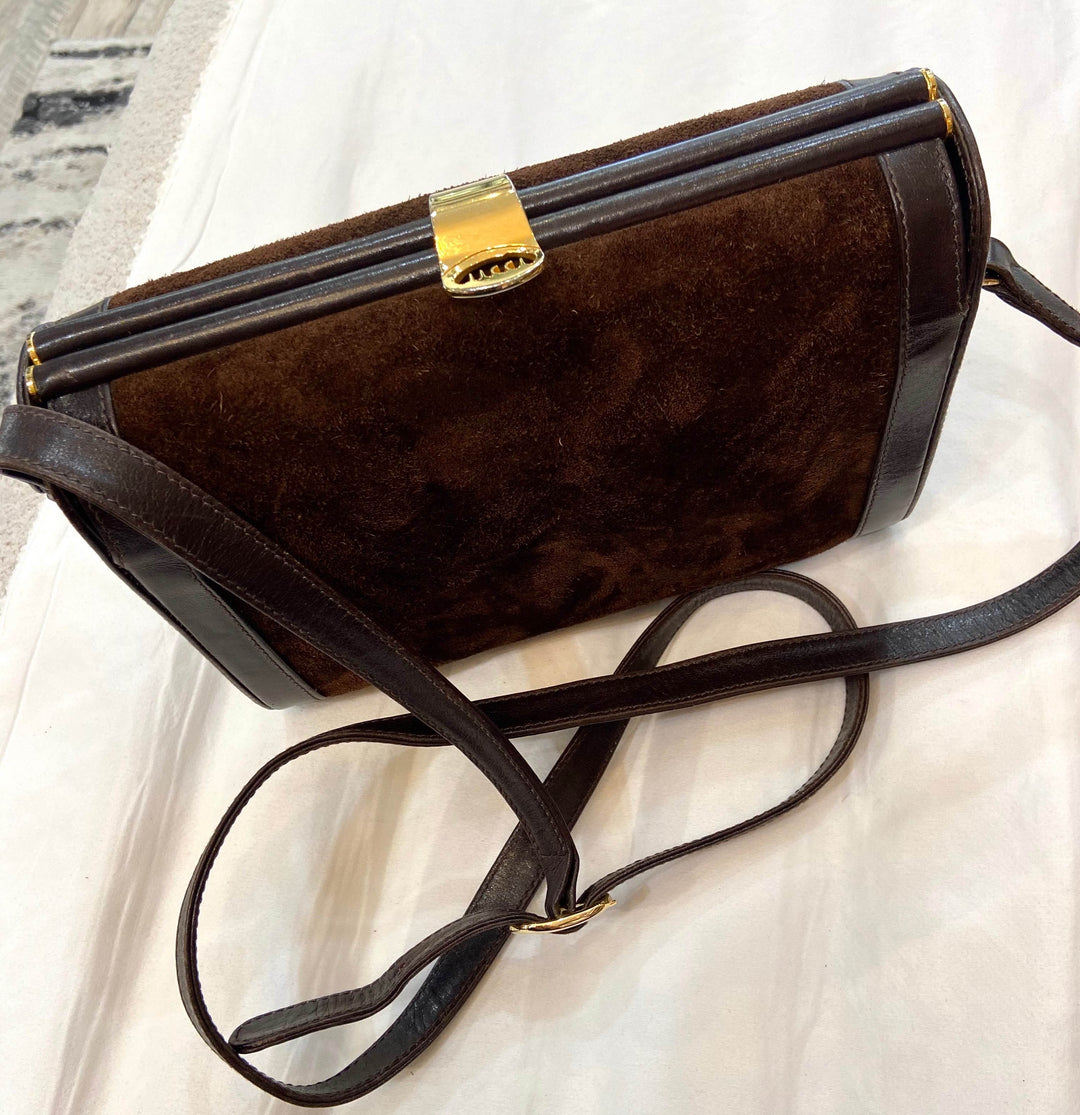 GUCCI VINTAGE BROWN SHADE SHOULDER BAG