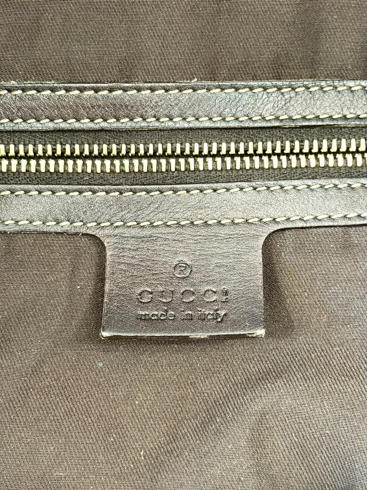 GUCCI VINTAGE GG MONOGRAM PEGGY BAMBOO SHOULDER BAG