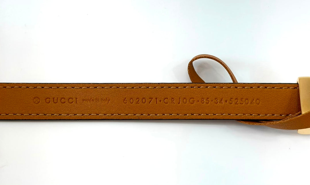 GUCCI VINTAGE SUN OIL SUEDE TORCHON GG SKINNY BELT