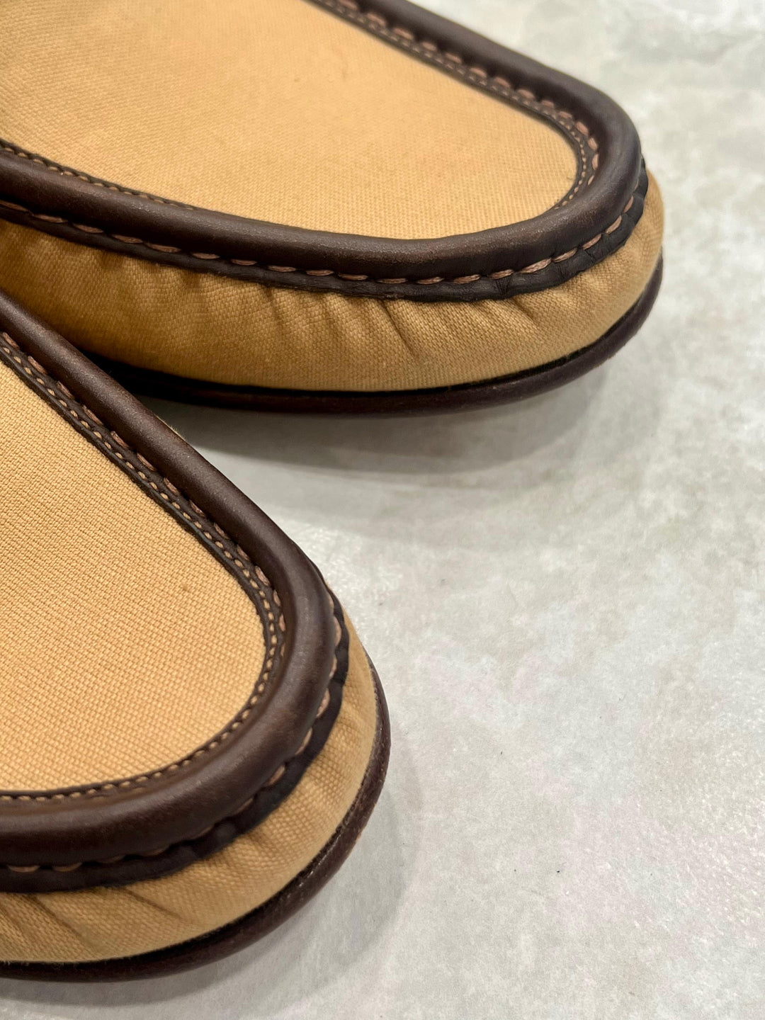 GUCCI WEB HORSEBIT ACCENT CANVAS LOAFERS