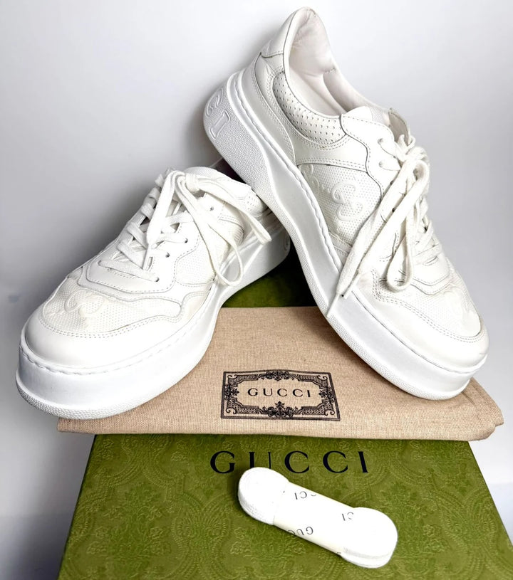 GUCCI GG EMBOSSED LEATHER MEN&