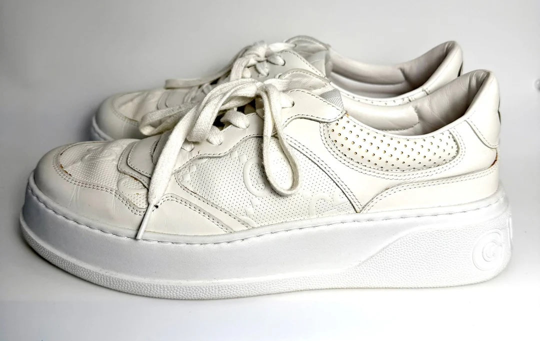 GUCCI GG EMBOSSED LEATHER MEN&