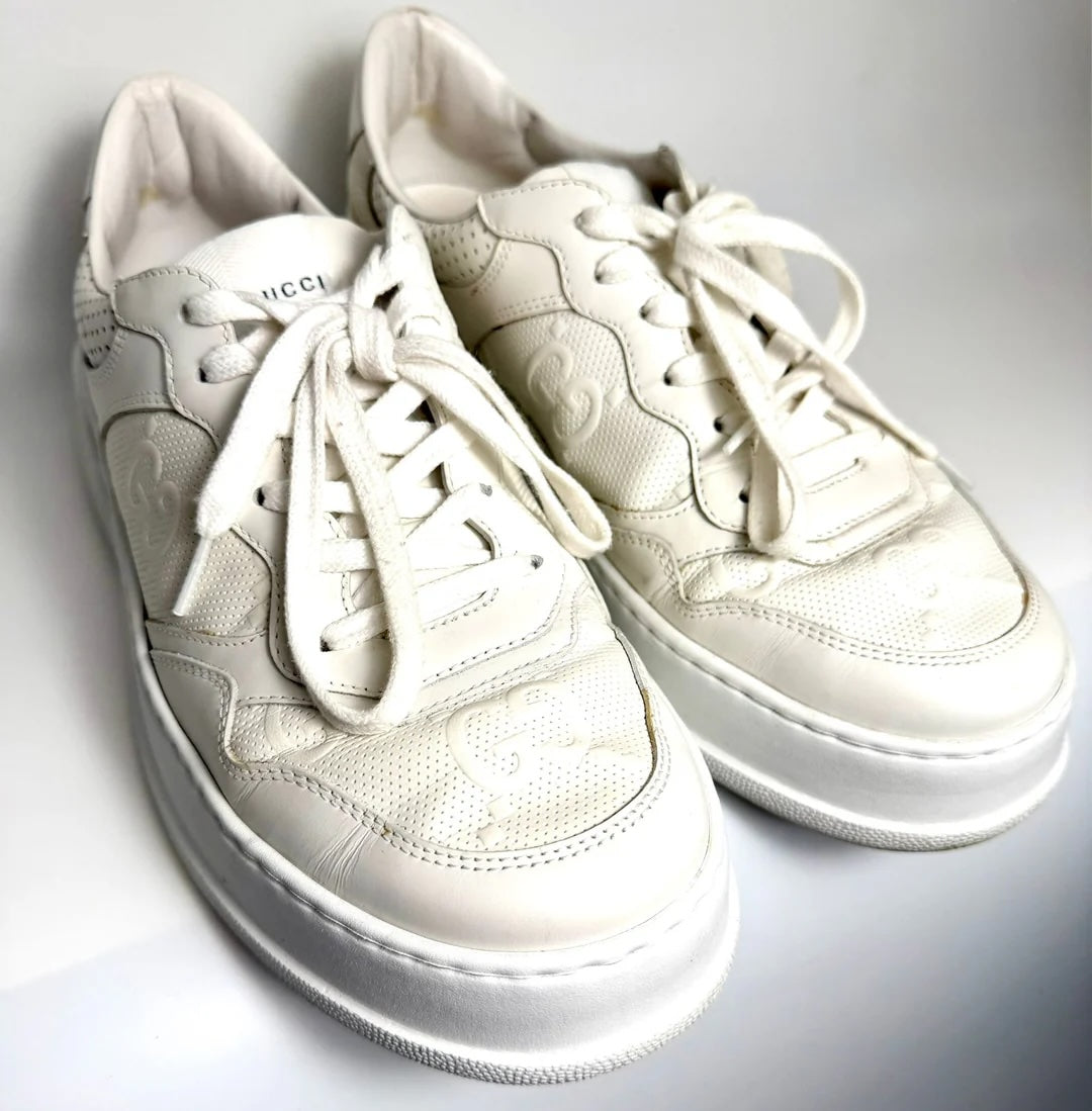 GUCCI GG EMBOSSED LEATHER MEN&