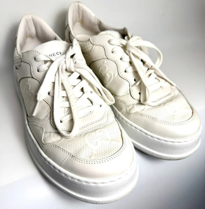 GUCCI GG EMBOSSED LEATHER MEN&