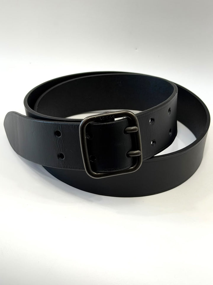 GUCCI WIDE LEATHER DOUBLE PRONG BELT