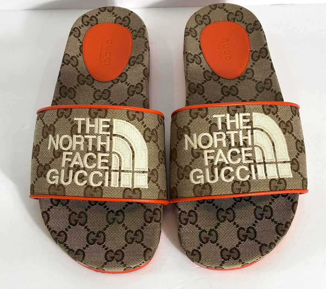GUCCI X NORTH FACE MONOGRAM SLIDES