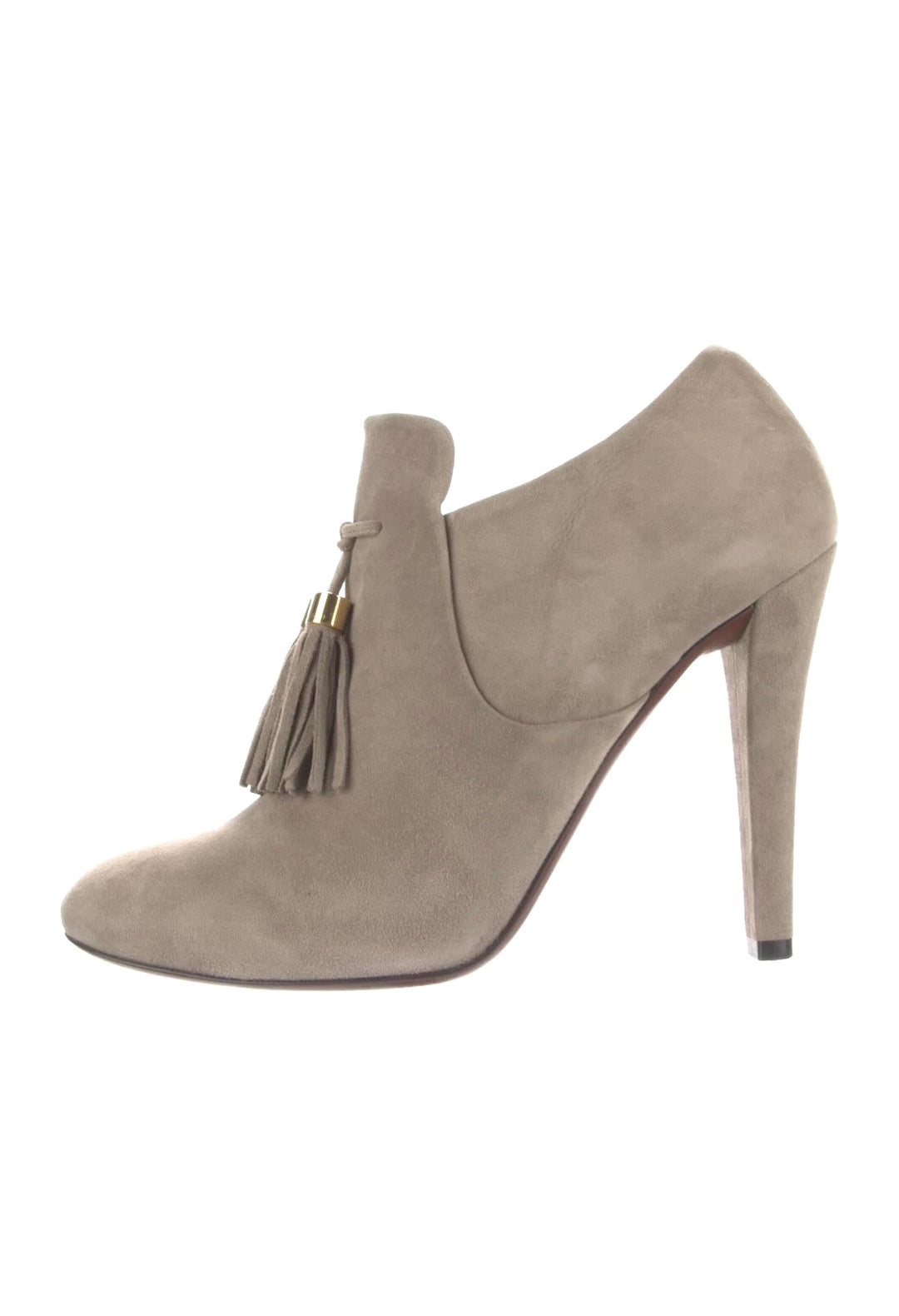 GUCCI MISCHA TASSEL SUEDE ANKLE BOOTS