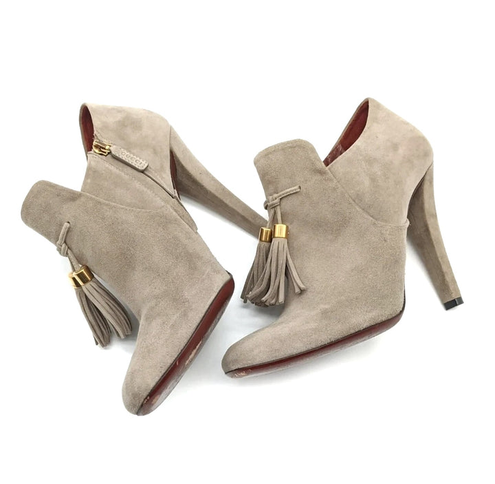 GUCCI MISCHA TASSEL SUEDE ANKLE BOOTS