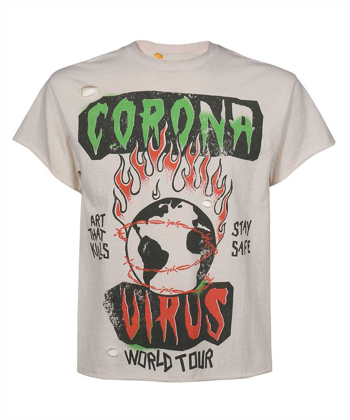 GALLERY DEPT. CORONAVIRUS WORLD TOUR FADED DISTRESSED TEE-SHIRT