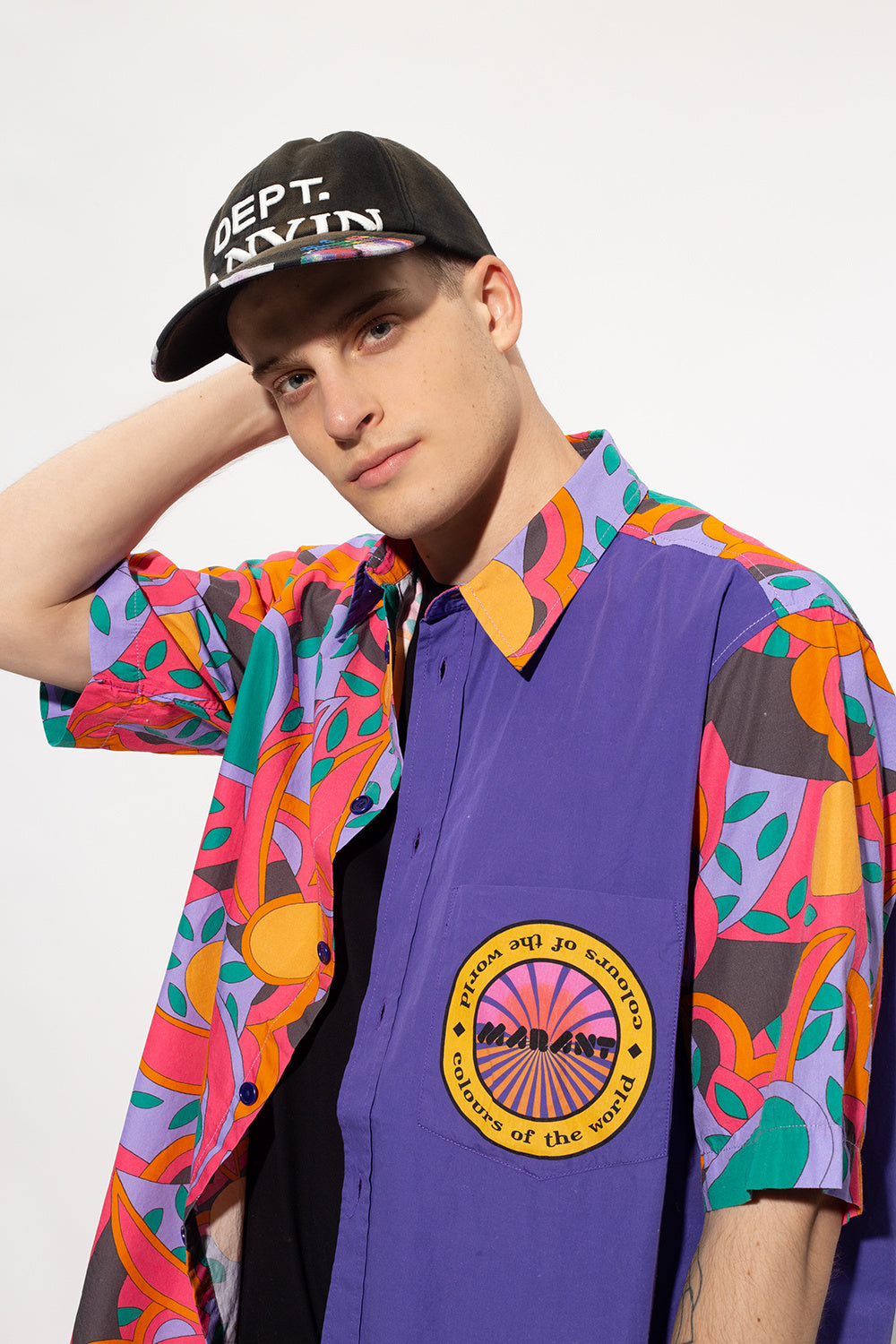 GALLERY DEPT. X LANVIN LOGO SPLATTER PAINT BASEBALL CAP