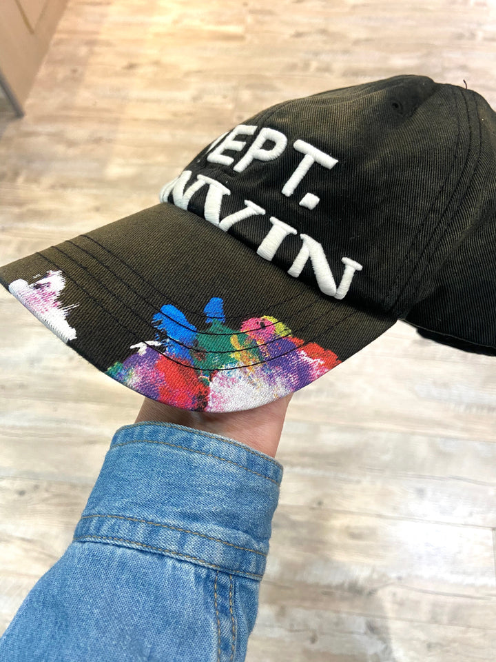 GALLERY DEPT. X LANVIN LOGO SPLATTER PAINT BASEBALL CAP