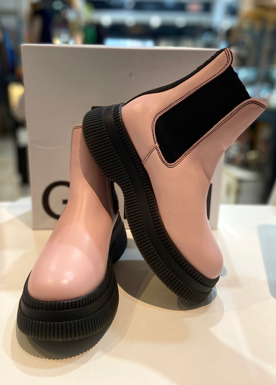 GANNI LEATHER CHELSEA BOOTS
