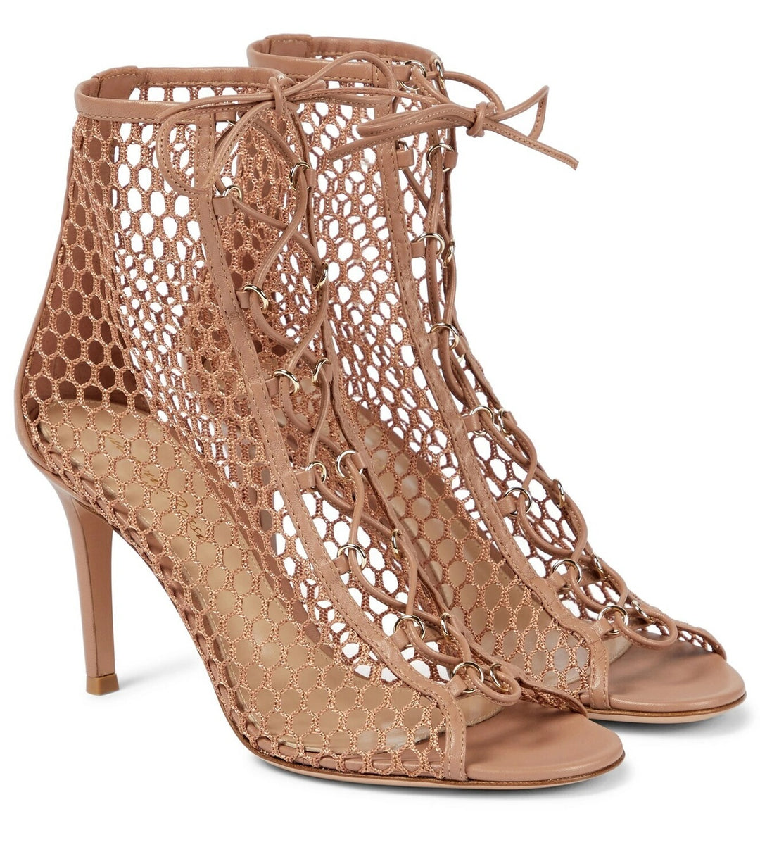 GIANVITO ROSSI HELENA LACE-UP ANKLE BOOTIES