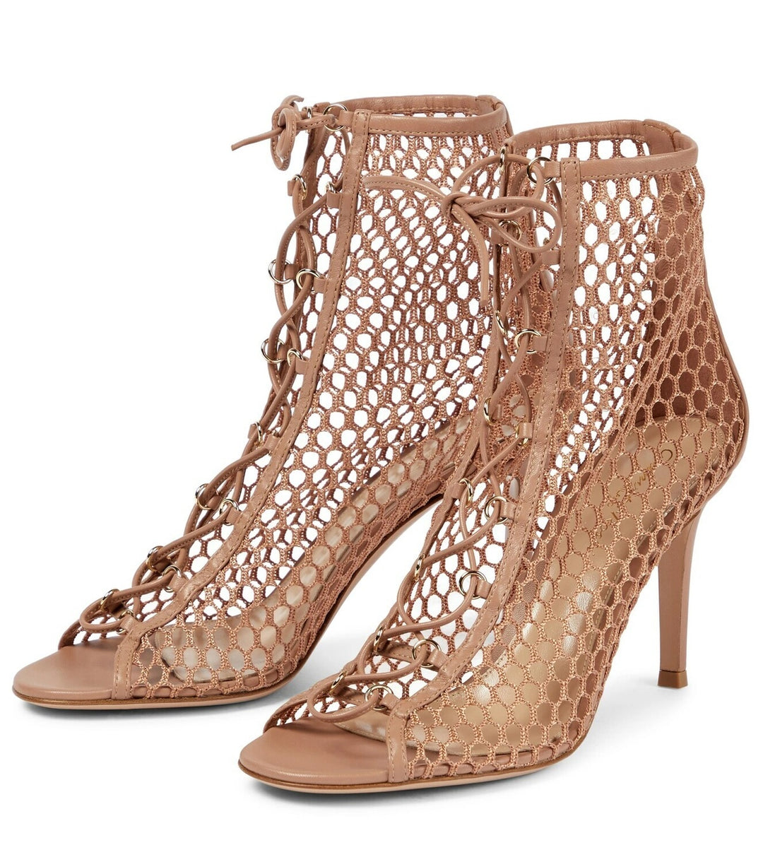 GIANVITO ROSSI HELENA LACE-UP ANKLE BOOTIES