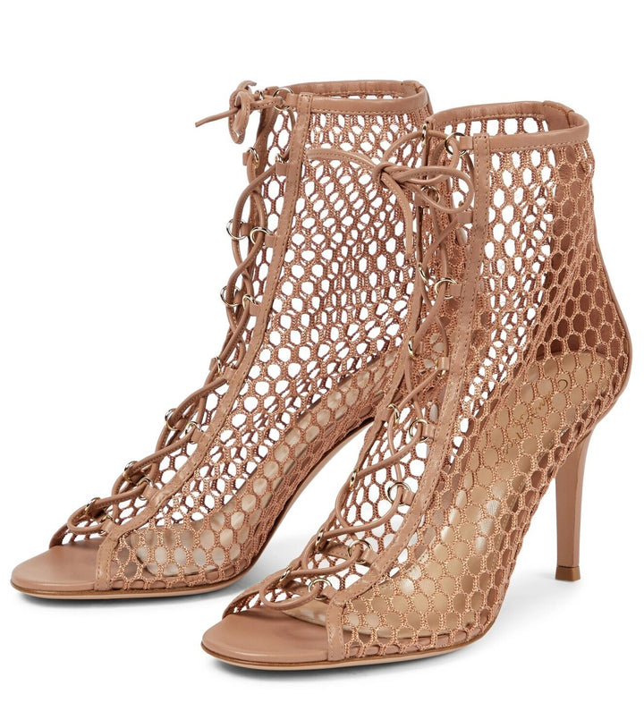 GIANVITO ROSSI HELENA LACE-UP ANKLE BOOTIES