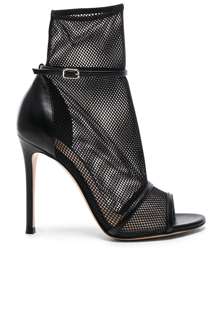 GIANVITO ROSSI IDOL MESH OPEN-TOE 105MM BOOTIES