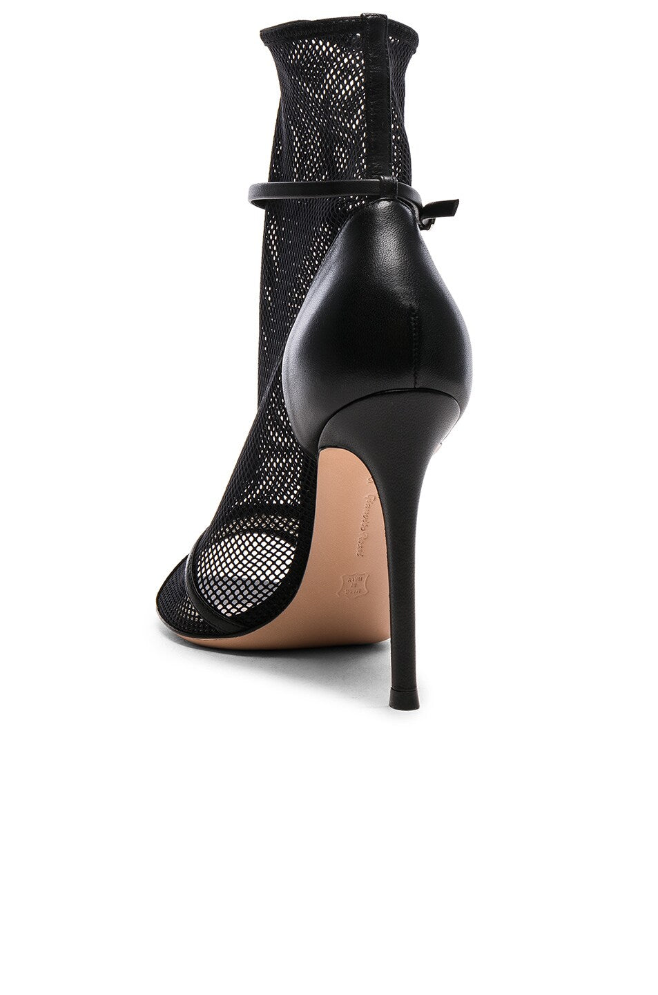 GIANVITO ROSSI IDOL MESH OPEN-TOE 105MM BOOTIES