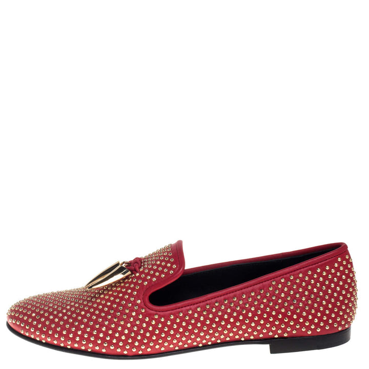 GIUSEPPE ZANOTTI LEATHER STUDDED HORN LOAFERS