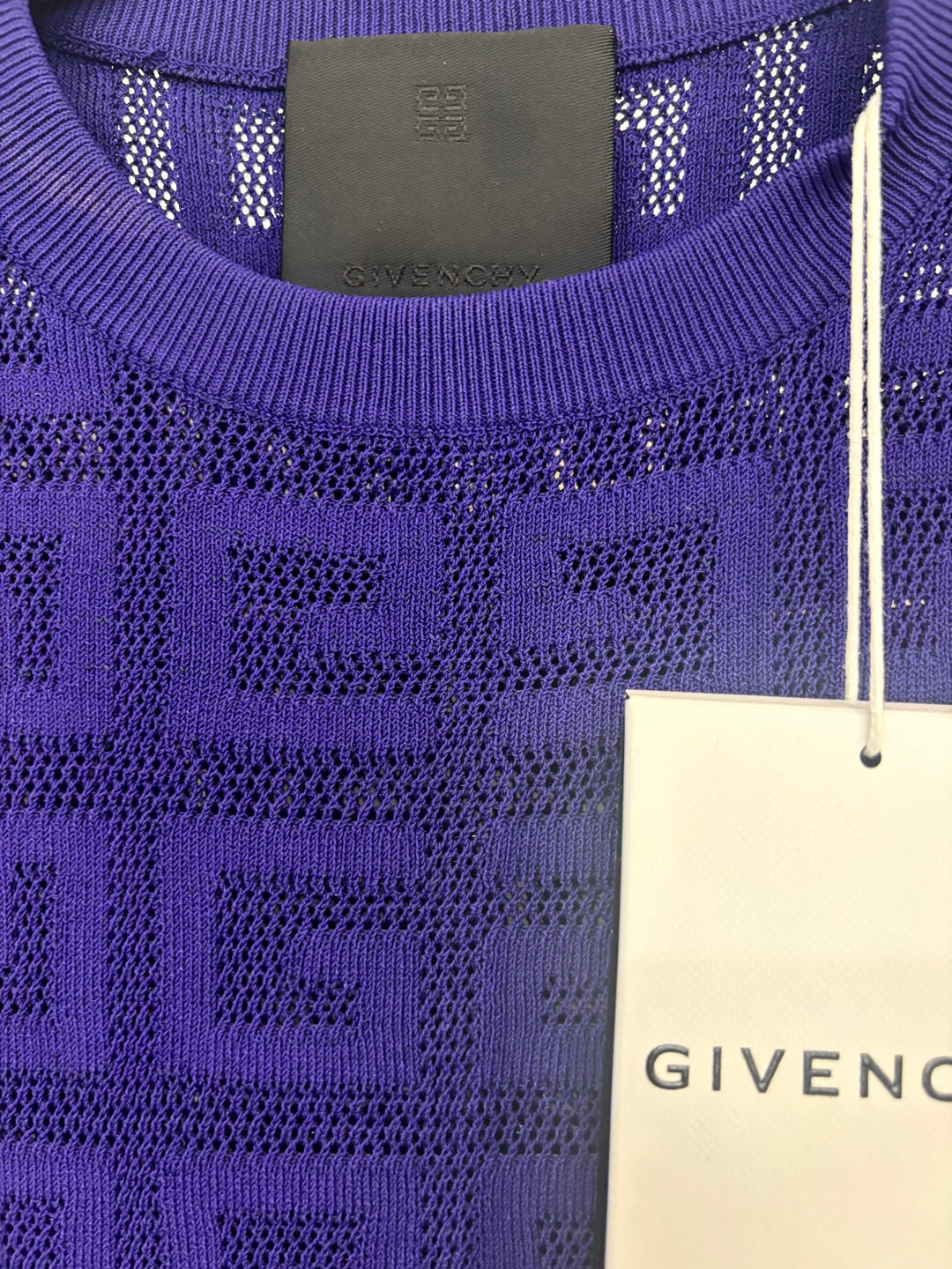 GIVENCHY 4G JACQUARD KNIT SHORT SLEEVE SWEATER