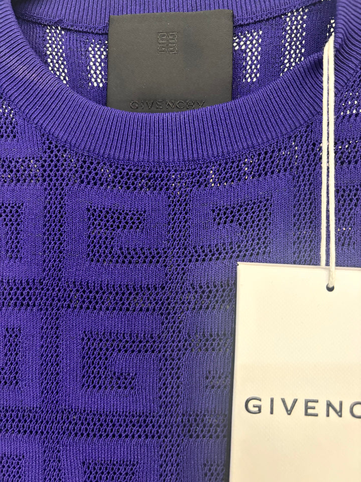 GIVENCHY 4G JACQUARD KNIT SHORT SLEEVE SWEATER