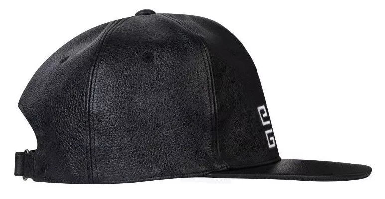 GIVENCHY 4G LOGO EMBROIDERED CALFSKIN LEATHER BASEBALL CAP