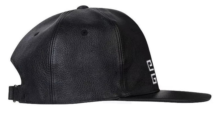 GIVENCHY 4G LOGO EMBROIDERED CALFSKIN LEATHER BASEBALL CAP