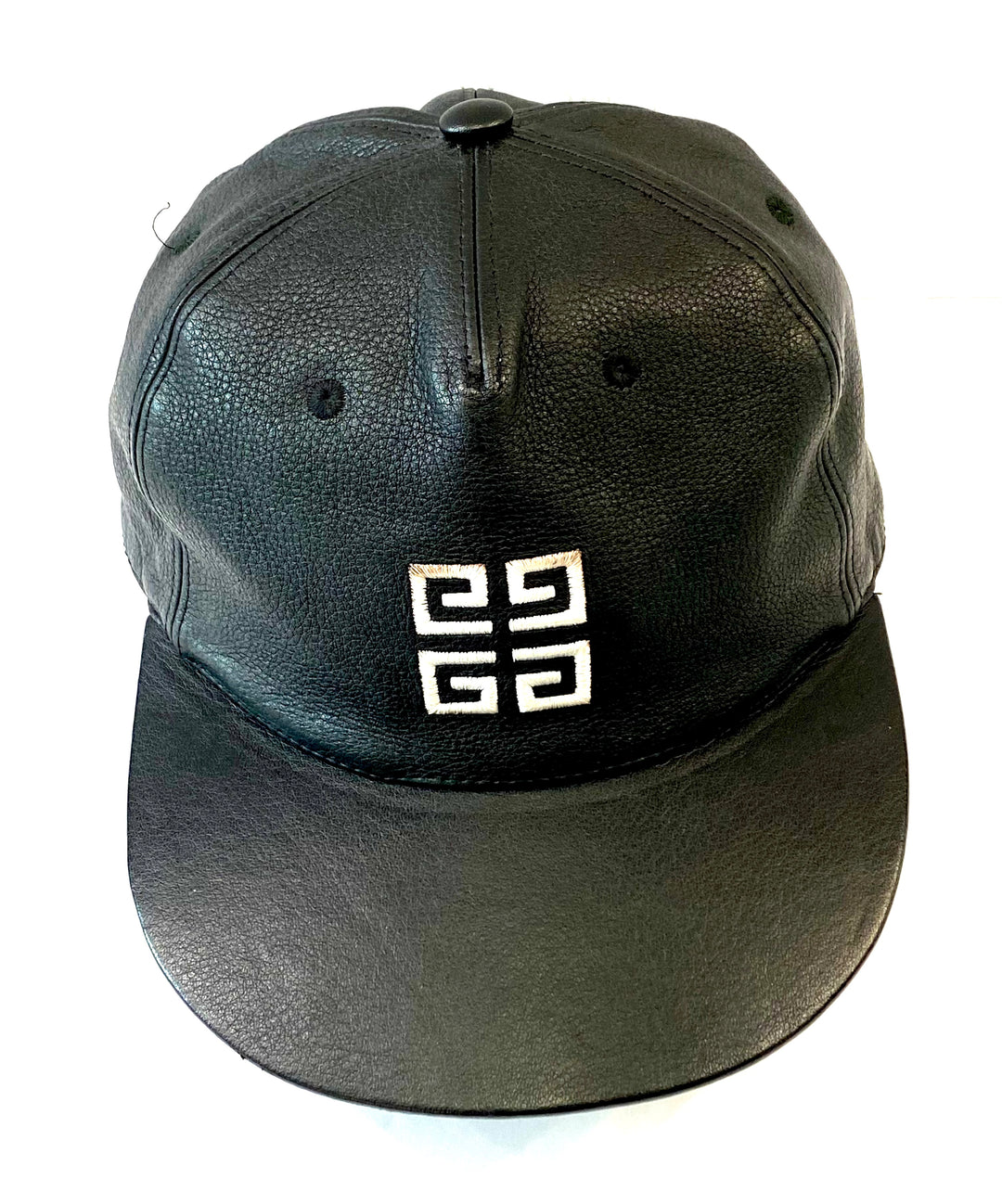 GIVENCHY 4G LOGO EMBROIDERED CALFSKIN LEATHER BASEBALL CAP