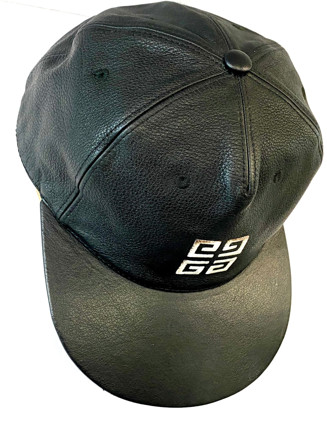 GIVENCHY 4G LOGO EMBROIDERED CALFSKIN LEATHER BASEBALL CAP